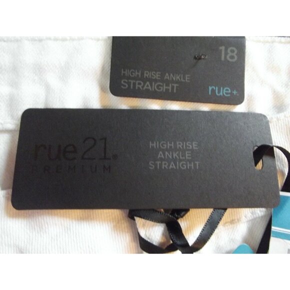 RUE21 Jeans Womens Plus Size 18 White High Rise Ankle Straight 100% Cotton - Picture 12 of 12